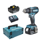 Perceuse - visseuse 18v + 2 batteries bl1850b + chargeur dc18rc + makpac 2 - makita - ddf485rtj