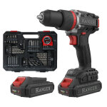 Perceuse - visseuse 18v dd18 - 60z2 + 60 nm + 2 batteries 2ah + 1 chargeur + coffret 75 outils - hanger ...