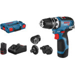 Perceuse - visseuse flexiclick 12 v gsr 12v - 35 fc + 2 batteries 3 ah + chargeur + coffret l - boxx ...