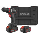 Perceuse - visseuse  percussion 18 v dc18 - 90x5 + 2 batteries li - ion 5 ah + chargeur + hangbox hanger ...