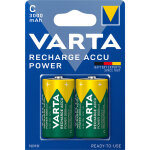 Piles rechargeables ni - mh accu power 2x1, 2v lr14 3000mah - varta - 56714101402