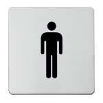 Plaque homme 120 x 120 mm adh�sive aluminium argent duval 66 - 0102 - 2302