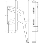 Poigne de crmone aluminium  2 fourches fixation invisible - argenta - 518102