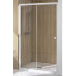 Porte coulissante supra iii c 140cm blanc verre transparent - kinedo - pa1542btn