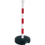 Poteau en pvc rouge et blanc sur socle � lester 9 kg novap 2001700 blanc