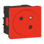 Prise de courant surface 2p + t mosaic 2 modules rouge - legrand - 077118l