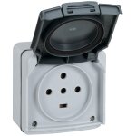 Prise étanche 3p + t + n plexo complet gris ip55 20a - legrand - 091657 Prise étanche 3p + t + n plexo complet gris ip55 20a - legrand - 091657