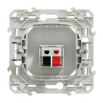Prise haut - parleur odace 1 sortie bornes pression fixation par vis blanc - schneider electric - s520487 ...