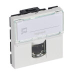 Prise rj45 mosaic cat�gorie6 stp � blindage m�tal blanc 2 modules legrand 076576
