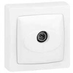 Prise tlvision asl simple mle saillie complet blanc - legrand - 086040