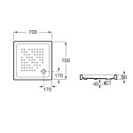 Receveur de douche italia 70x70x8cm cramique blanc - roca - a3740hk000