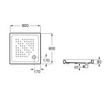Receveur de douche italia 80x80x8cm céramique blanc - roca - a3740hj000 Receveur de douche italia 80x80x8cm céramique blanc - roca - a3740hj000