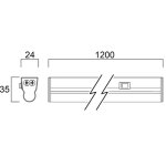 Rglette led pipe t5 120 blanc 11, 5w 1150lm - sylvania - 0051364