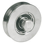 Roue � gorge triangulaire d 140 x 32 mm vis 16 x 70mm charge 600 kg avl 916140y / 2