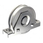 Roue � support encastr�e 120 x 30 mm gorge ronde mantion 22120r21