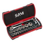 Coffret de douilles et accessoires 1 / 2'' - 23 outils sam outillage 75 - sh23z