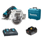 Scie circulaire 2 x 18 v lxt + batterie 5 ah + chargeur + coffret makita dhs900pt2
