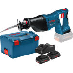 Scie sabre 18v gsa 18v - li + 2 batteries procore 18 v 4 ah + chargeur + l - boxx - bosch - 060164j00q ...