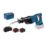 Scie sabre 18v gsa 18v - li + 2 batteries procore 18 v 8ah + chargeur + l - boxx - bosch - 060164j00h ...