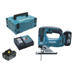 Scie sauteuse 18v + 2 batteries 5ah + chargeur + coffret makpac - makita - djv182rtj