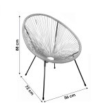 Notre selection fauteuil en rsine et acier cabana gris clair 227009 gris clair