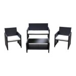 Notre selection salon de jardin 4 pi�ces cuba en acier noir hilpea noir