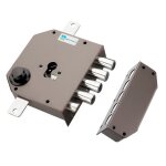 Serrure 3 points 630 marron droite avec protecteur mottura 38630vd00x + 9411745cr