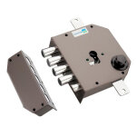 Serrure 3 points 630 marron gauche avec protecteur mottura 38630vs00x + 9411745cr