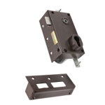 Serrure 3 points 73 a2p * sans cylindre marron gauche - bricard - 73079