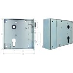 Serrure en applique cylindre 120 mm droite tirant 0308pzw / 80 bever 88pre