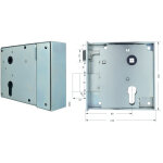 Serrure en applique cylindre 120 mm gauche tirant 0308pzw / 80 bever 88ple