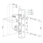 Serrure applique pour portail lakq40u2lv pour profil de 40  60mm - locinox - lakq4040u2l6005vszm