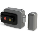 Serrure �lectrique oltre cylindre rond et bouton galvanis� dom nap7005002