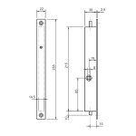 Serrure  encastrer 2 points  levier coffre 32 / 30 axe 15mm - metalux - f132300000