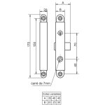 Serrure gollot bec de cane 4330 gauche  cl - metalux - f643302000
