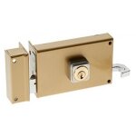 Serrure monopoint en applique alpha cylindre rond horizontal tirage gauche bricard 350111