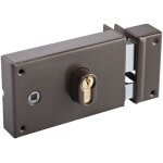 Serrure monopoint en applique coffre horizontale � fouillot profil europ�en marron droite vachette 7416d ...