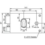 Serrure monopoint en applique coffre horizontale  fouillot profil europen marron gauche ? vachette ...