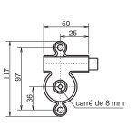 Serrure monopoint en applique gollot bec de canne 6150 gauche metalux f661502000