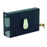 Serrure monopoint en applique horizontale � tirage noire gauche 140 x 88 mm carr� 7 mm jpm 124000 - 01 ...