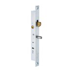 Serrure monopoint à larder profil étroit à mentonnet clé à gorges série 25 largeur 25mm avec gâche - ... Serrure monopoint à larder profil étroit à mentonnet clé à gorges série 25 largeur 25mm avec gâche - ...