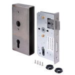 Serrure de portail axe 55 mm avec boitier 185 x 90 x 30 mm gah alberts 413408