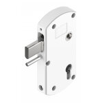 Serrure de portail battant modulox � p�ne levant 15 mm blanc tirard gb591003