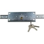 Serrure de rideau m�tallique � cylindre rond 155 x 55 mm � tringle plate grand mod�le heracles i - 521100 ...