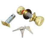 Serrure tubulaire n1 cylindre longueur 63, 5mm bouton standard laiton poli + 3 cls - vachette - 19244000 ...