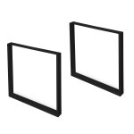 Set 2 pieds rectangulaire square 800 x 720 mm acier finition noir emuca 2040114