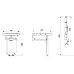 Sige de douche mural rabattable pour handicap et pmr 407x360x480mm - delabie - 510400