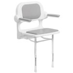 Sige de douche rembourr srie 2000 avec dosseret et accoudoir gris - akw - 02130p