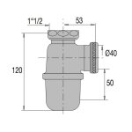 Siphon evier non rglable sortie d40 laiton brut - valentin - 36620000900