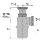 Siphon evier réglable sortie d40 laiton chromé - valentin - 36720000900 Siphon evier réglable sortie d40 laiton chromé - valentin - 36720000900